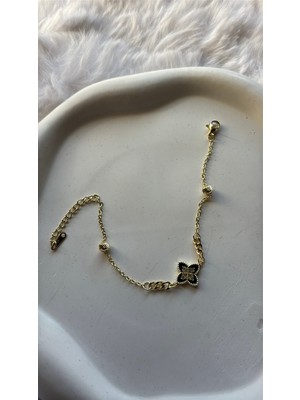 Stelle Jewelry Siyah Yonca Bileklik