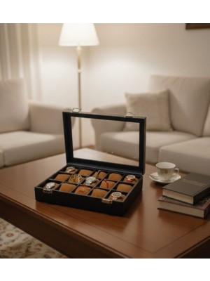 Alpinkutu,pu Deri Kaplamalı Lüks Saat Takı Organizer