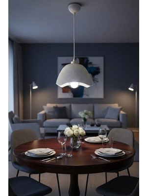 bebekokusu Beton Görünümlü , Şapka Form Sarkıt Avize