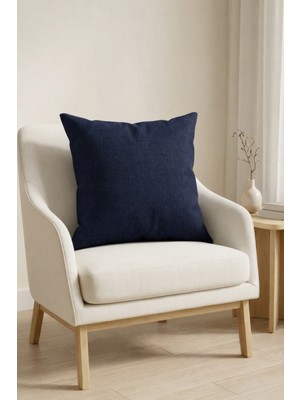 Cortibo Alaska Serisi Lacivert Keten Kırlent Kılıfı