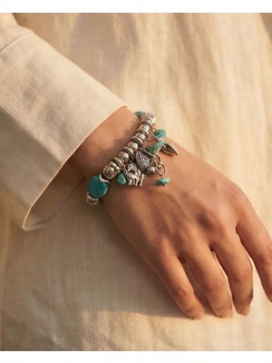 Silver Rüyalar Turkuaz Taşlı Şans Bileklik