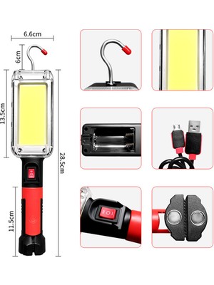 Colezium USB Şarjlı Oto Tamirci Çalışma Lambası Watton WT-733