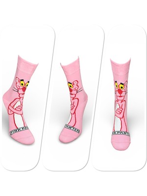 Çorapmatik Pembe Panter Çizgi Film Karakteri Renkli Soket Çorap