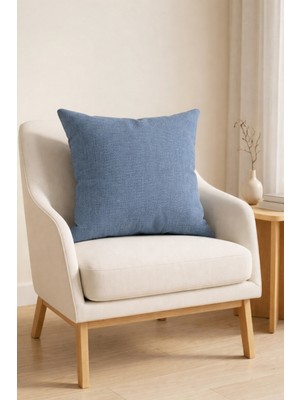 Cortibo Alaska Serisi Indigo Keten Kırlent Kılıfı