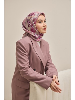 Silk Home Twill Ipek Eşarp 11512-36 Eflatun Art Desen