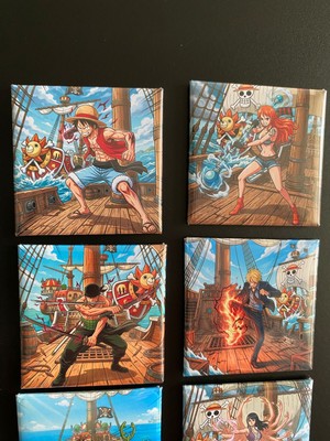 PicStory One Piece 8'li Premium Metal Magnet Seti - 5x5 cm Kare Magnet