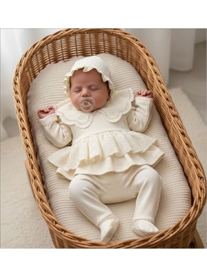 Ozz Baby 0-3 Ay Yenidoğan Kız Bebek  Elegant 7'li Hastane Çıkışı Zıbın Seti