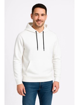Beruflic Erkek Üç Iplik Kapüşonlu Kanguru Cepli Sweatshirt Hoodie