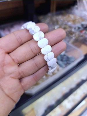 Mga Doğaltaş Havlit Doğal Taş Bileklik 10MM-5MM Çift Delikli Esnek Misinalı | Sertifikalı Gerçek Havlu Taşı | Mdf Ahşap Kutulu Unisex Bileklik