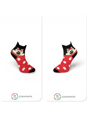 Çorapmatik Mickey Mouse Karakterli Renkli Soket Çorap