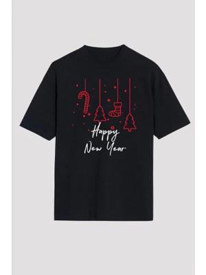 Beruflic Happy New Year Baskılı Tshirt