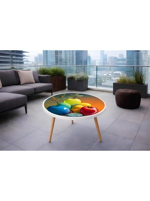 Boyut Renkli Tasarım 3 Ayaklı Orta Sehpa – Modern ve Dekoratif Yuvarlak Sehpa