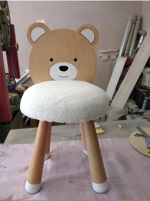 Pugimo Teddy-Plush Figürlü Masif Çocuk Sandalyesi