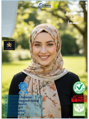 Eyfel Pamuklu Soft Özel Seri Şal (Etnik & Çiçekli Desen, Orjinal, Tesettür Giyim, Yeni Koleksiyon)