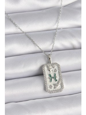 Inure Jewelry 316L Çelik Gümüş Renk Zincir Balık Burcu Zirkon Taşlı Kadın Kolye