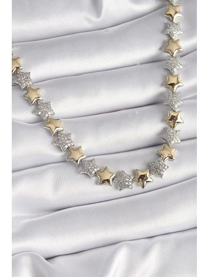 Inure Jewelry Pirinç Mix Renk Zirkon Taşlı Yıldız Model VIP Exclusive Seri Kadın Kolye