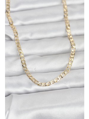 Inure Jewelry CM 14K Gold Renk Zincir Model 60 cm Kadın Kolye