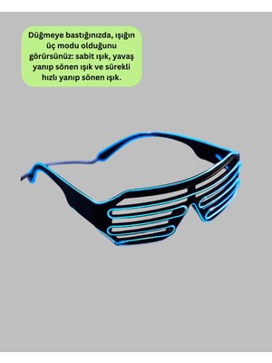 Renkli LED Işıklı Eğlence Gözlüğü Parti Aksesuarı Midastech