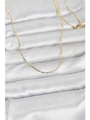 Inure Jewelry CM 14K Gold Renk Parçalı Topçuk Model 60 cm Kadın Kolye