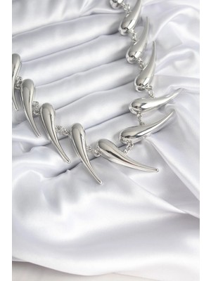 Inure Jewelry VIP Seri Özel Model Gümüş Renk Kadın Kolye