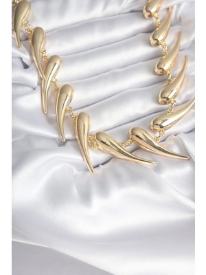 Inure Jewelry VIP Seri Özel Tasarım Gold Renk Kadın Kolye