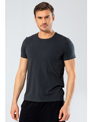 Cacharel Erkek Bisiklet Yaka Likrali T-Shirt
