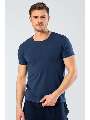 Cacharel Erkek Bisiklet Yaka Likrali T-Shirt