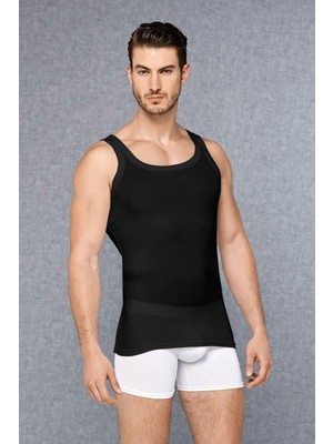 Doreanse Erkek Siyah Kaşkorse Micro Modal Kare Yaka Atlet 2045