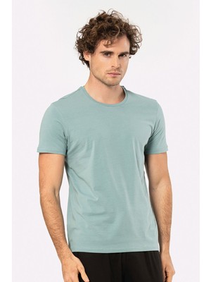 Cacharel Erkek Bisiklet Yaka Likrali T-Shirt