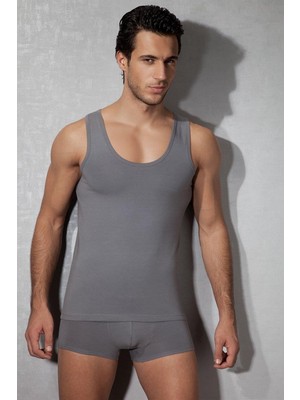 Doreanse Erkek Modal Geniş Bisiklet Yaka Atlet 2011 Füme