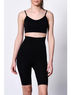 Emay İç Giyim Emay Dikişsiz Uzun Paça Çift Kat Bokser Korse 2015 Siyah