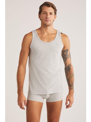 Kom Scott Askılı 2 Li Basic Erkek Atlet Gri