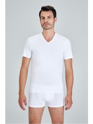 Kom Antonio V Yaka Pamuklu Erkek Tshirt