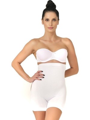 Emay İç Giyim Emay Basen Açık Boxer Kadın Korse 2033 Beyaz