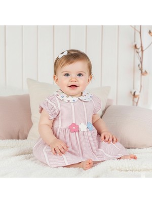 Ürünya Kız Bebek Çocuk Çiçek Desenli Kısa Kollu Elbise
