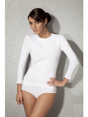 Doreanse Kadın Modal Yuvarlak Yaka Uzun Kollu T Shirt 8512