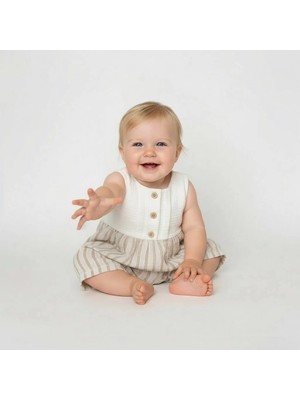 Ürünya Kız Bebek Çocuk Çiçek Desenli Sıfır Kollu Elbise