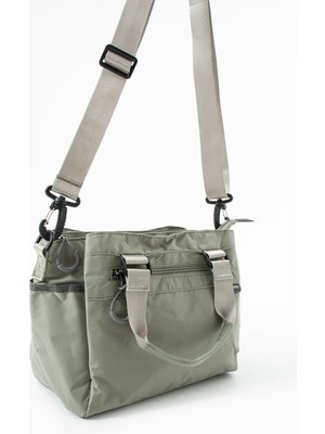 Sanmorris 6006 Kadın 4 Gözlü Desenli Paraşüt Kumaş Ayarlanabilir Çapraz Askılı El ve Omuz Çantası