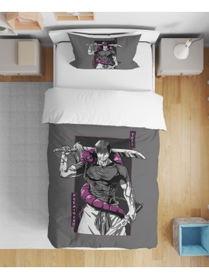 Leva Home Toji Fushiguro Anime Desenli 3D Dijital Baskılı Tek Kişilik Çarşafsız Genç Nevresim Takımı