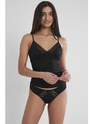 Pierre Cardin Siyah Penye Dantelli Atlet Külot Takım 350