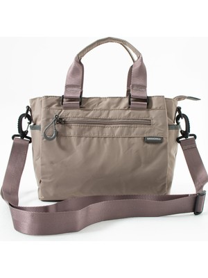 Sanmorris 6006 Kadın 4 Gözlü Desenli Paraşüt Kumaş Ayarlanabilir Çapraz Askılı El ve Omuz Çantası