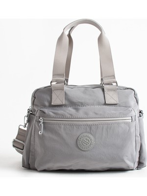 Sanmorris Kadın Paraşüt Kumaş 4 Bölmeli Çapraz Askılı El ve Omuz Çantası SI-4018