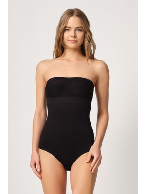 Emay İç Giyim Emay Yüksek Bel Çıtçıtlı Slıp Korse 2080 Siyah