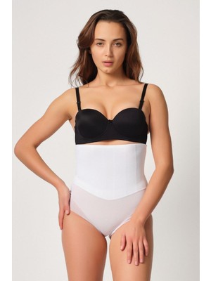 Beyaz Mı Emay 2945 Tül Karyokalı Slip Lazer Korse