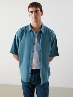 Lc Waikiki Yeni Sezon Rahat Kalıp Kısa Kollu Erkek Jean Gömlek