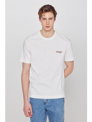 Wrangler %100 Pamuk Regular Fit Normal Kesim Bisiklet Yaka Logo Detaylı Tişört