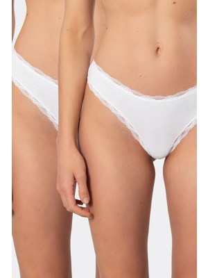 Türen Kadin Likrali Ribana Dantelli String 2'li Paket