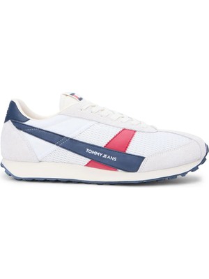 Tommy Hilfiger Beyaz - Lacivert Erkek Sneaker Retro Runner Archıve Open Mesh