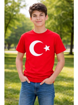 Bilge Trend Türk Bayraklı , Ay Yıldızlı Çocuk Genç Tişört, 23 Nisan Bayram T - Shirt