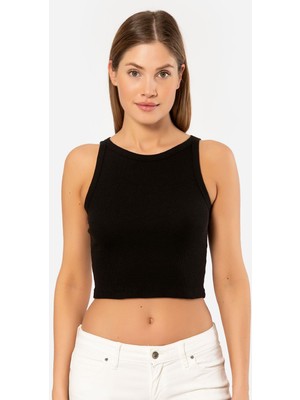 Türen Kadin Fitilli Crop T-Shirt